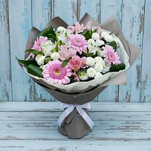 Букет цветов из:  Герберы, Альстромерии и Хризантемы в Лёвинцы