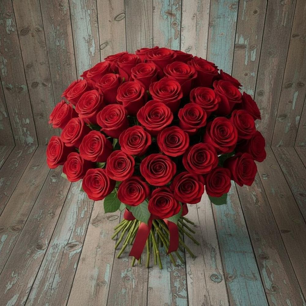 Букет 55 Красных роз Фридом в Лёвинцы