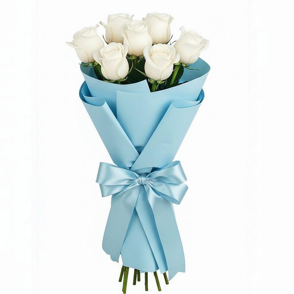 Букет 7 белых роз Проуд в Лёвинцы