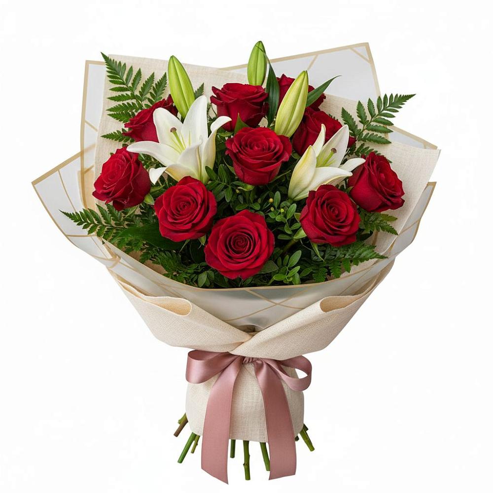 Букет цветов из: Лилии и Розы в Лёвинцы