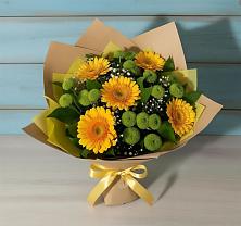 Букет цветов из:  Герберы и Хризантемы в Лёвинцы