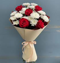 Букет цветов из:  Розы и Хризантемы #REPLACE_PRED# Лёвинцы